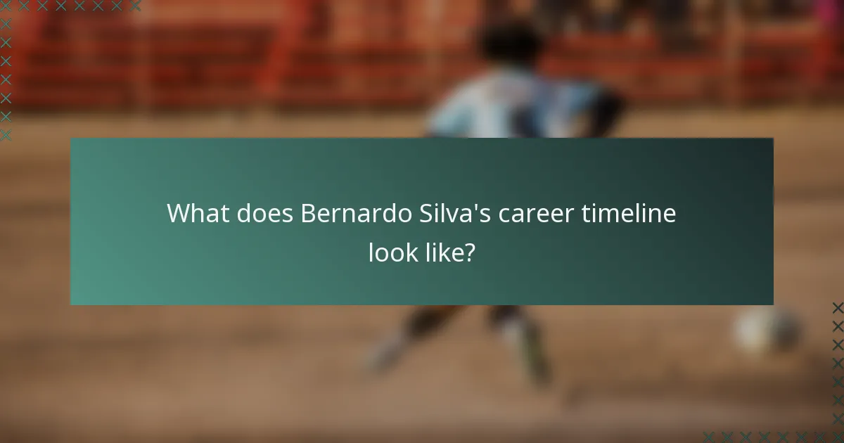 What does Bernardo Silva's career timeline look like?