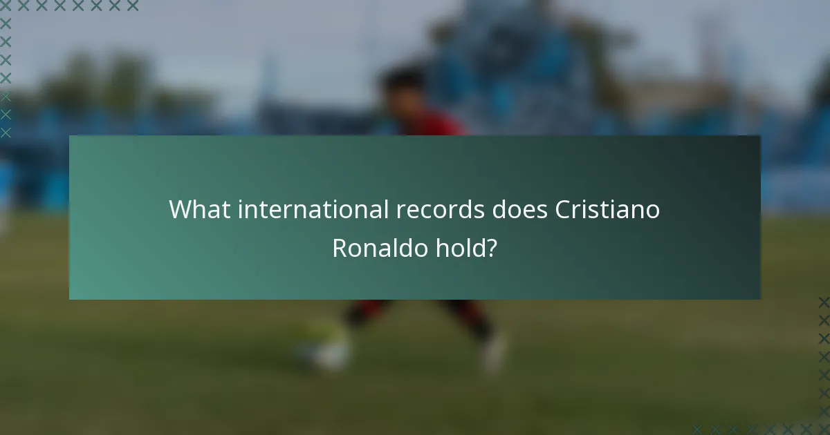 What international records does Cristiano Ronaldo hold?