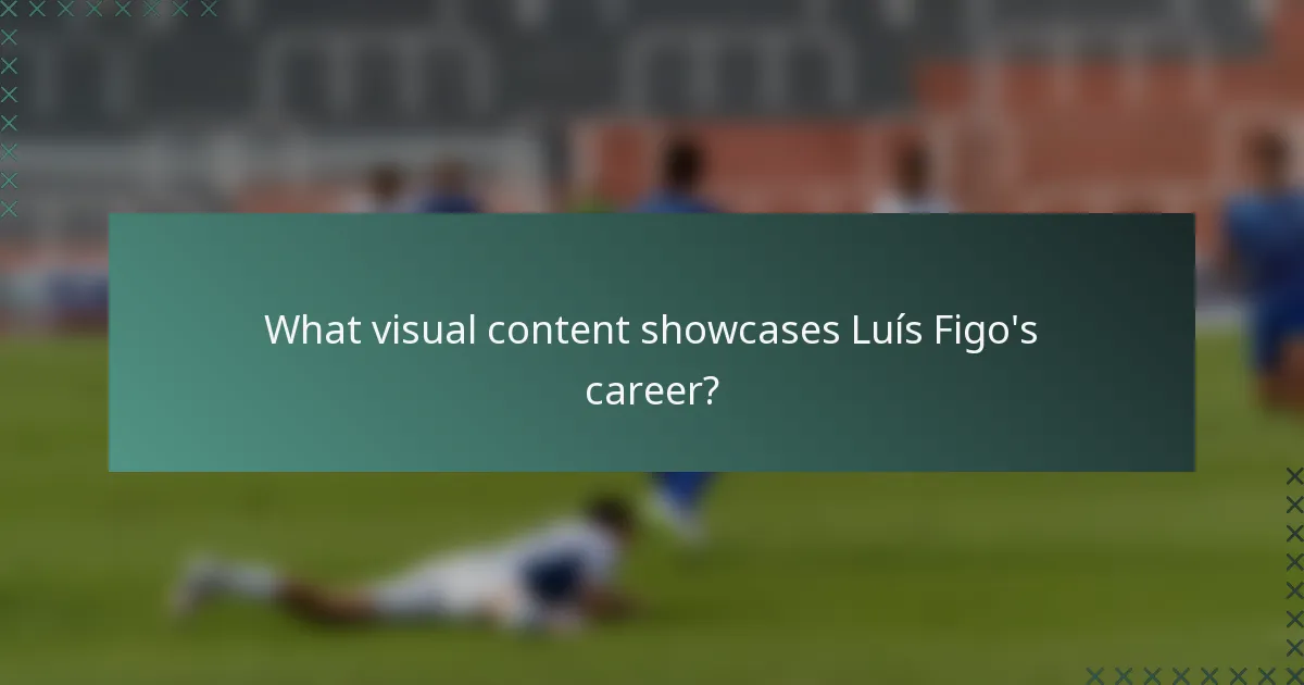 What visual content showcases Luís Figo's career?
